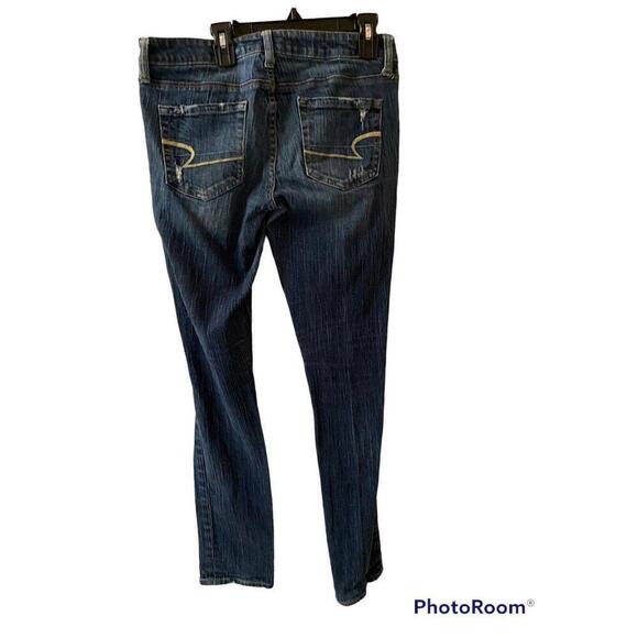 American Eagle Denim Jeans Skinny 77 Sz.6R Destressed Jeans - Picture 2 of 5